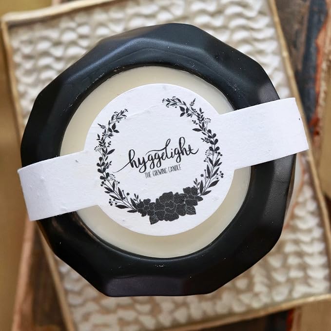 The Growing Candle, Mint & Eucalyptus Scented, 13oz Ceramic Pot, Aromatherapy Candles, 100% Soy, Emma