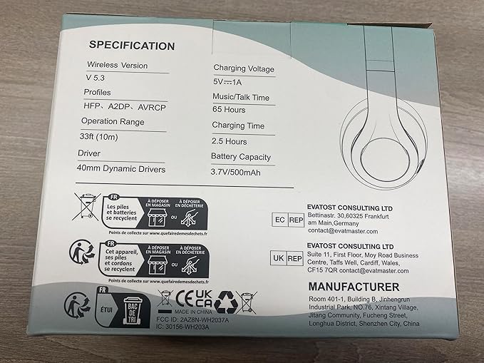 Uliptz Wireless Bluetooth Headphones, 65H Playtime, 6EQ Sound Modes, HiFi Stereo Over Ear Headphones with Microphone, Foldable Bluetooth 5.3 Headphone for Travel/Office/Cellphone/PC (Rose Gold)