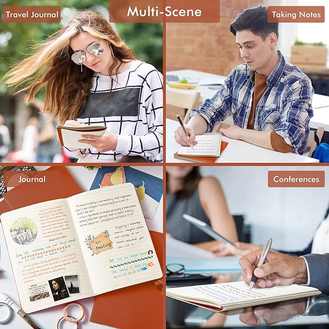 feela 36 Pack Soft Cover Journal Bulk, Lined Blank Travel Journal for Women Men Writing, Notebooks College Ruled for Work, Note Taking Notebook School Business Supplies, 8.2” x 5.5”, A5, Dark Orange