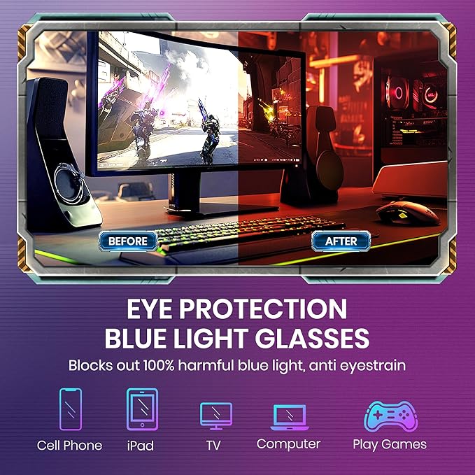 Cyxus Blue Light Glasses for Men Women Reduce Eye Strain UV Blocking for Computer Screen 8082