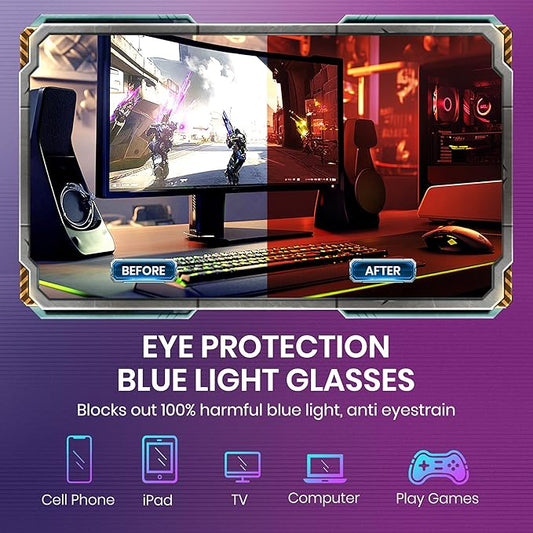 Cyxus Blue Light Glasses for Men Women Reduce Eye Strain UV Blocking for Computer Screen 8082