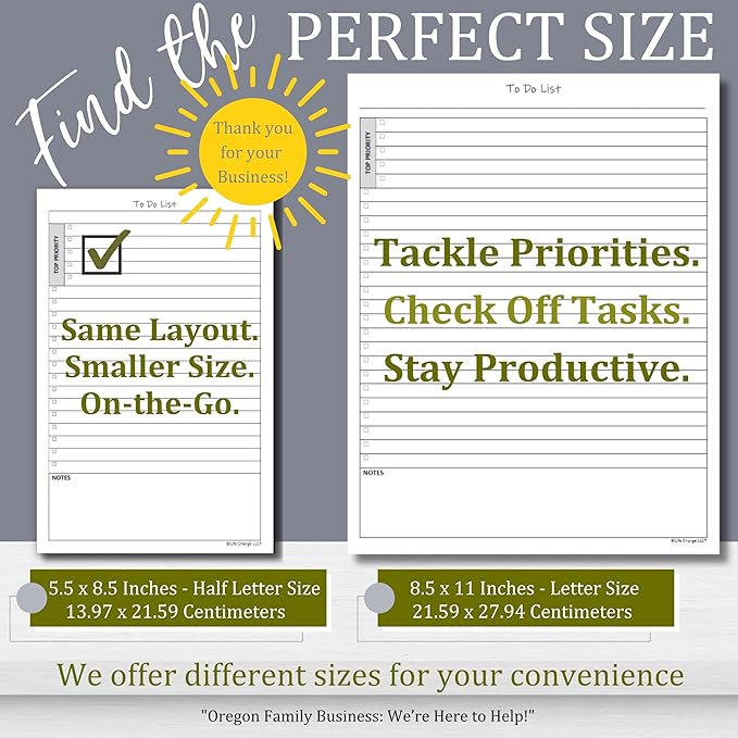 TO DO List Planner Notepad, 60 Page Planning Pad. Undated ToDo Checklist w/Priority & Note Sections. Organize & Track Projects, Clients or Daily Tasks. 8.5 X 11, A4 Tear Sheets.