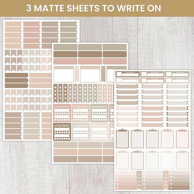 bloom daily planners Color Coding Planner Stickers - Muted Neutrals 1/4" Minimalist Dot Labels - Six Sheets, 1000+ Stickers Per Pack! - Aesthetic Boho