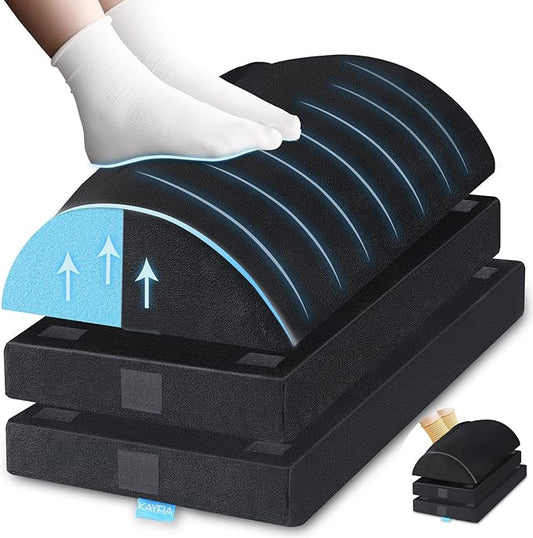 KAYFIA Foot Rest for Under Desk at Work XXL(20in) with 3 Adjustable Heights，Foot Stool with Supportive Gel Foam, Warmer Feet Pocket Footrest for Office Gaming Chair, for Leg Support -Black