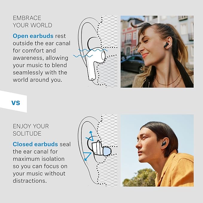 Sennheiser Sennheiser ACCENTUM Open Wireless Earbuds - Ear Buds with Open Design, Dynamic Sound and Bluetooth 5.3 for Premium Everyday, Black