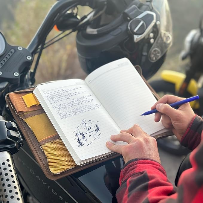 Le Vent A5 Field Notebook Organizer – 3-Layer Waxed Canvas Refillable Travelers Journal, Planner (200 Pages, 5x8) – Fits Moleskine, LEUCHTTURM1917, Hobonichi, Midori & Field Notes – Travel & Office Ready