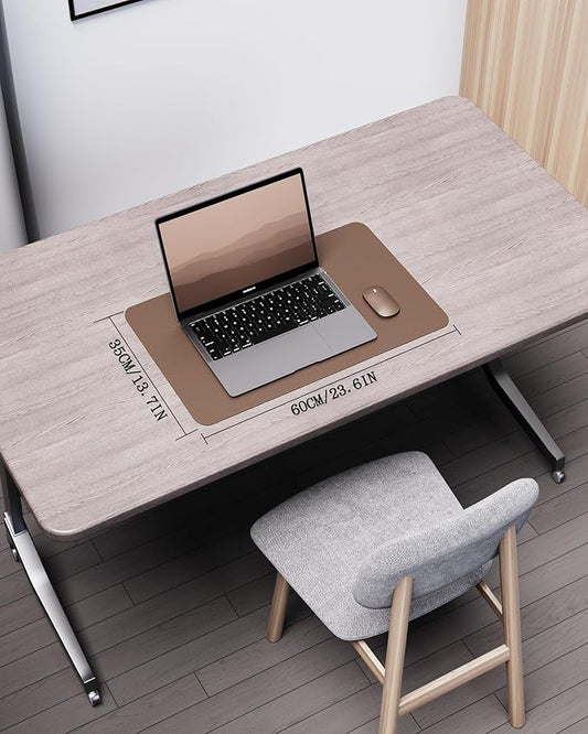 YSAGi Double-Sided Desk Pad, Leather Desk Mat, Eco Cork Desk Pad Protector, Large Mouse Pad for Desk, Waterproof Desk Blotter Pad, Desk Writing Pad for Office Work/Home(23.6"x13.7",Coffee+Cork)