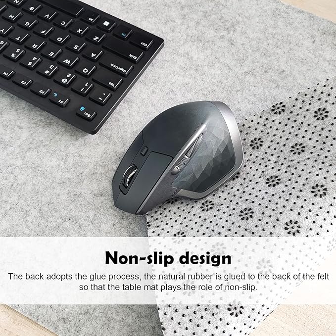 Large Felt Desk Mat,39.4''x19.69'' Non-Slip Desk Pad Protector,Keyboard Mat,100x50CM Full Desk Mouse pad for Home and Office (Light Gray)