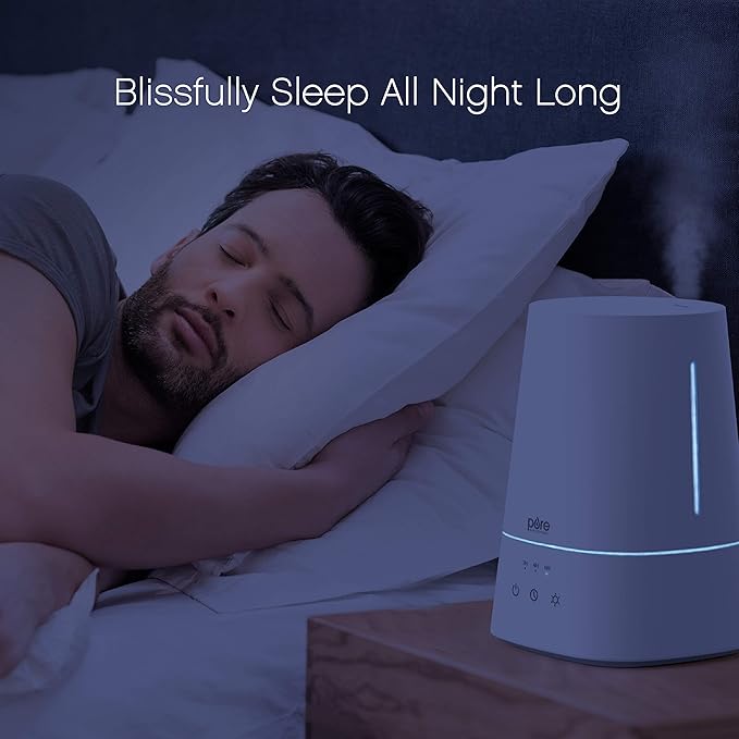 Pure Enrichment HUME Max - Easy Top Fill Ultrasonic Cool Mist Humidifier, 3.7 L (1 Gallon) Tank, 3 Mist Settings + Auto Shut-Off Timer - Ideal for Large Bedrooms, Baby Nurseries and Offices (White)