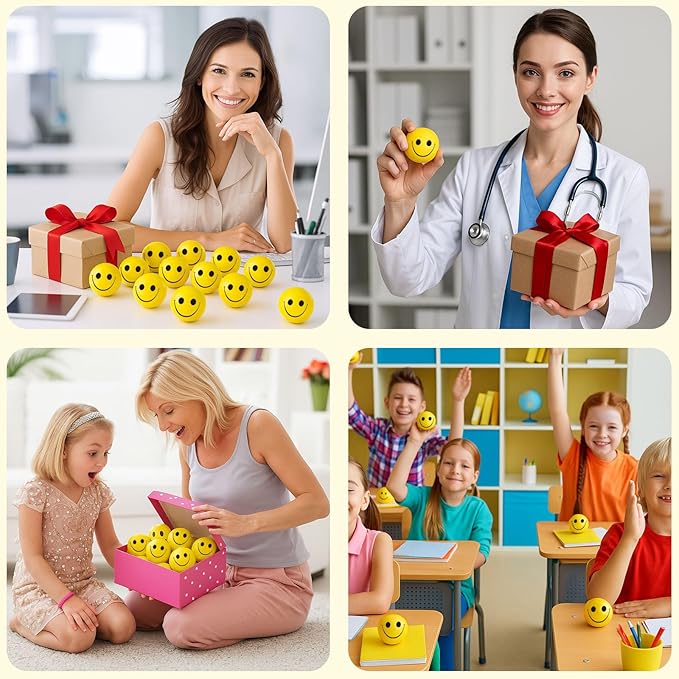 LovesTown 40PCS Stress Balls Bulk, 2 Inch Sensory Toys for Kids Squishies Fidget Toys Stress Relief Gifts for Coworker Classroom Prize Party Supplies Goodie Bag Stuffer