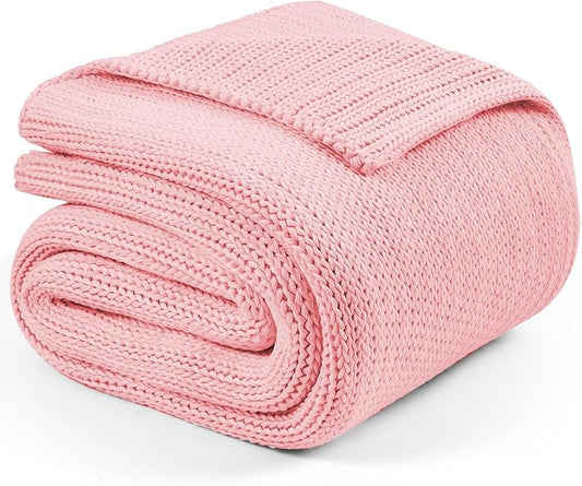 L'AGRATY Knitted Weighted Blanket - 48"x72" 15lbs Cooling Chunky Knit Heavy Blanket for Adults Braided Crochet Throw Thick Cable Yarn Knit Decorative Blanket No Beads Evenly Weighted Machine Washable