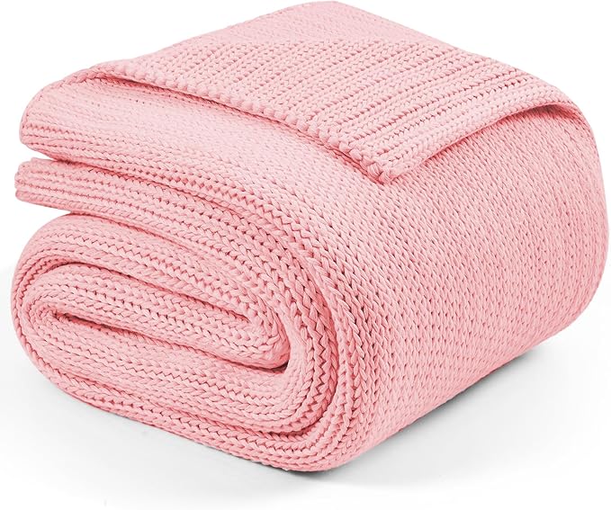 L'AGRATY Knitted Weighted Blanket - 50"x60" 10lbs Cooling Chunky Knit Heavy Blanket for Adults Braided Crochet Throw Thick Cable Yarn Knit Decorative Blanket No Beads Evenly Weighted Machine Washable