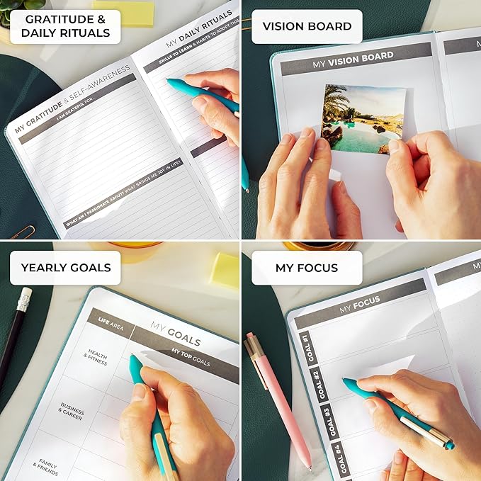 Clever Fox Daily Planner – Undated Planning Notebook with Hourly Schedule & To-Do List – Personal Day Task & Work Organizer, 6 Months (Aquamarine)