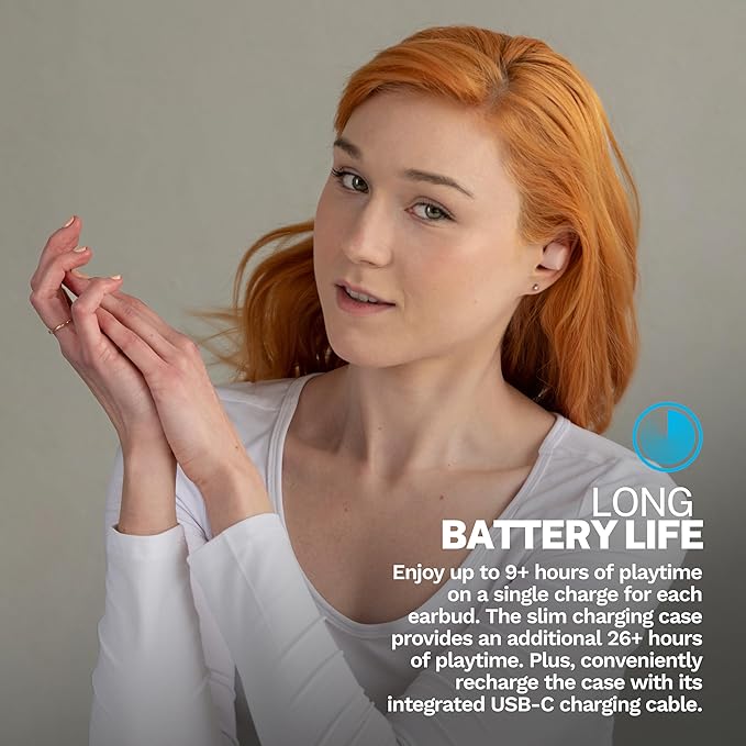 JLab Go Air Pop+ Tones True Wireless Earbuds, in Ear Headphones, Bluetooth Earphones, 35H Playtime Ear Buds, Bluetooth Earbuds with Microphone, USB-C Charging Case, Dual Connect, EQ3 Sound, (474 C)