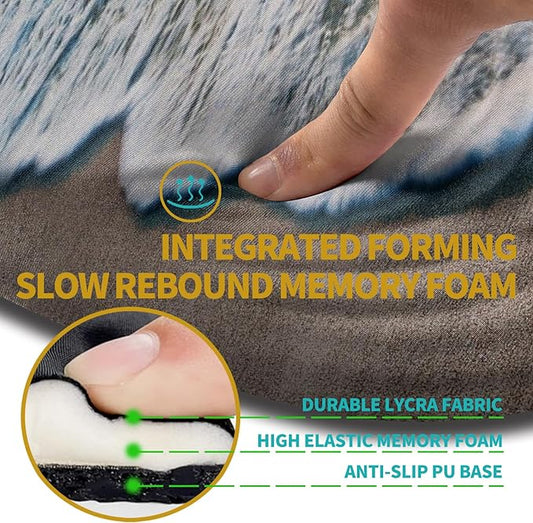 Hokafenle Ergonomic Mouse Pad Wrist Support with Stepped-Wedge Design, Wrist Rest Pain Relief Mousepad Filled with Memory Foam, Carpal Tunnel Mousepad for Wireless Mouse(12x8 inch, Sunrise at sea)