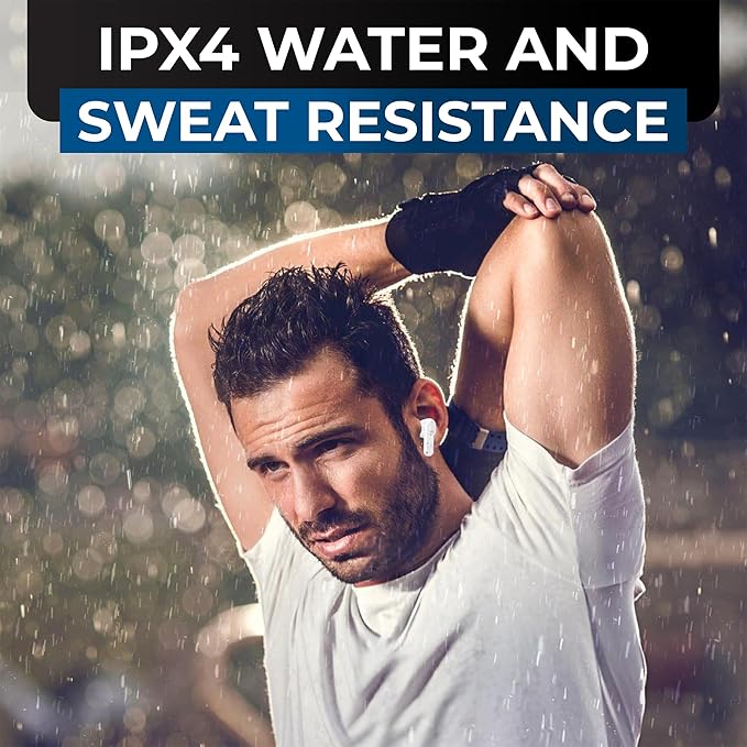 PHILIPS True Wireless Earbuds, TWS Bluetooth 5.3 Headphones, 13mm Drivers, AI Mic for Clear Calls, IPX4 Waterproof, 15 Hours Playtime, Compatible w/iPhone Android & Bluetooth Devices, TAT1138 White