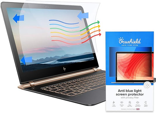 Ocushield 13.3” (16:10) Anti Blue Light Screen Protector with Privacy Filter for Laptops and Computer Monitors - Anti-Glare - Easy Install - Anti-Fatigue (287 x 179 mm)