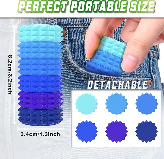 Magnetic Little Ouchies Pain Fidget Toys,Pain Stim Fidget Sensory Toys for Adults Stress Anxiety Relief,Small Quiet 3D Printed Fidgets Spiky Grippie Toy Office Workers Gifts (1 PCS Blue)