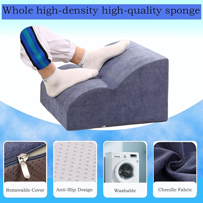 Foot Rest for Under Desk at Work.Multifunctional 3-Tier Foot Stool,with Washable Footrest.for Under Desk,Office Chair Gaming Chair & Sofa,Leg Elevation Pillow,Supports Posture-Blue