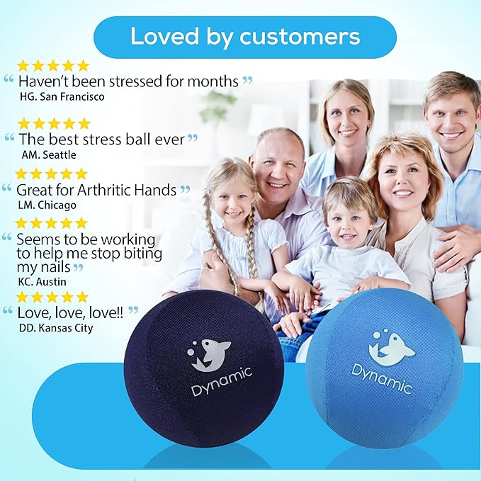 Serenilite Hand Therapy Exercise Stress Ball Bundle - Stress Ball 2.0 with Dynamic Resistance & Grip Strengthening - Therapeutic Hand Restoration