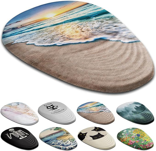 Sunset Mouse Pad, Ergonomic Mouse Pad with Wrist Rest Support, Non-Slip PU Base Desktop Mousepad for Pain Relief, Computer, Office & Home, Beach