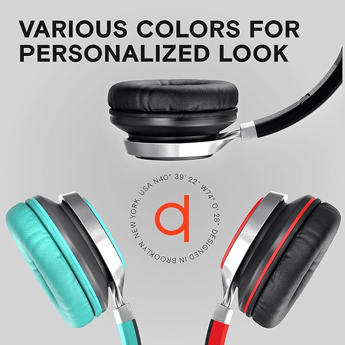 ARTIX CL750 Wired Headphones with Mic & Volume Control — Noise Isolating On-Ear Headphones for Computer and Laptop Wired, Plug in Corded Headphone Over Ear with Wire (Foldable, Aux Jack 3.5mm)