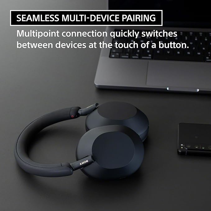 Sony WH-1000XM5 Premium Noise Canceling Headphones, Auto NC Optimizer, 30-Hour Battery, Alexa Voice Control, Black