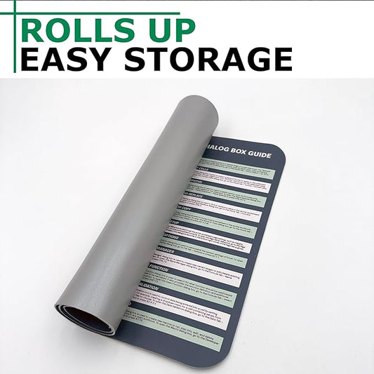 Excel Dictionary Desktop Mousepad with All Shortcuts - Microsoft Cheat Sheet Desk Pad, Vegan Leather, 23" x 11", 280+ Shortcuts: 70 Excel, 70 PowerPoint, 70 Word, 70 Outlook