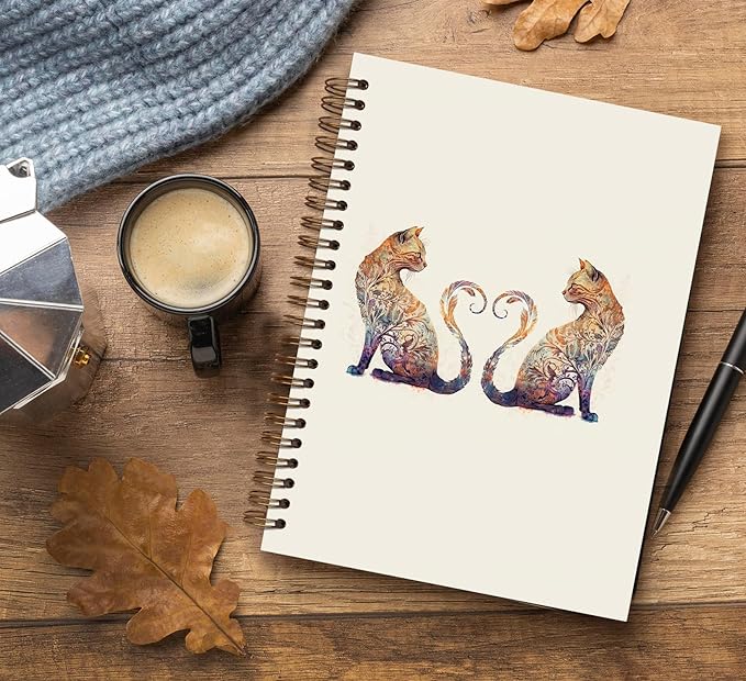 Cat Spiral Notebook,Cat Journal for Women,Gifts for Cat Lovers,Cat Notebooks for Kids,Cat Office Supplies5.5x8.3