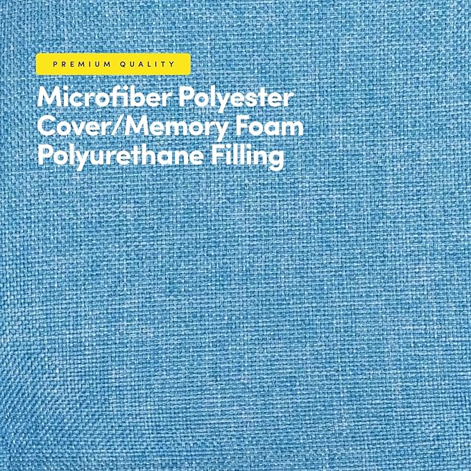 Sweet Home Collection Chair Cushion Memory Foam Pads Tufted Slip Non Skid Rubber Back U-Shaped 17" x 16" Seat Cover, 6 Count (Pack of 1), Turquoise