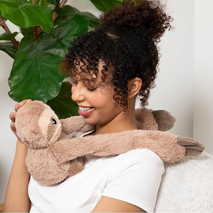 Hugarounds Sawyer The Sloth 2.5 lb Microwaveable & Freezable Weighted Plush Neck & Shoulder Wrap | Soothing, Comforting Hugs for Self-Care & Relaxation | Unscented for Ages 2+
