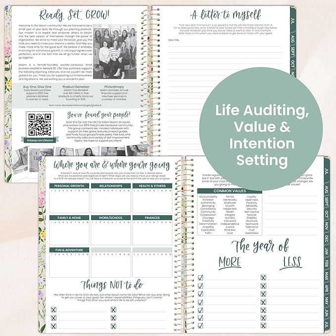 bloom daily planners 2025-2026 (8.5" x 11") Academic Year Day Planner (July 2025 - July 2026) - Weekly & Monthly Dated Agenda Organizer with Stickers & Tabs - Garden Party, Beige