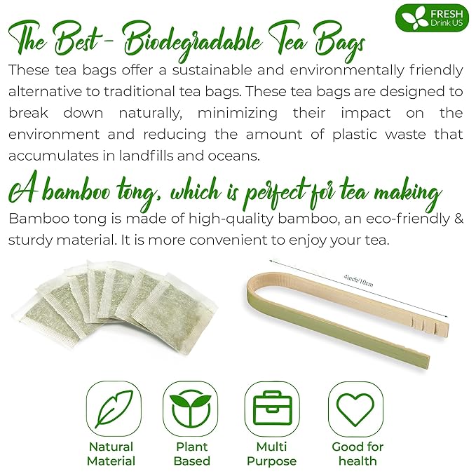 FreshDrinkUS, Premium Tulsi Peppermint Herbal – 30 Tea Bags, 100% Natural, Blend of Tulsi Holy Basil Leaves, and Peppermint Leaves. Made with Natural Material Tea Bags. No Sugar, Vegan.