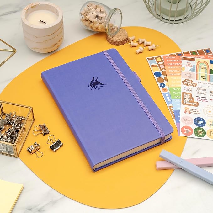 Clever Fox Positivity Daily Gratitude & Affirmation Journal with Prompts Motivational Mental Health Journal for Women & Men with Habit Tracker Lasts 6 Months, A5 Size (Lavender)