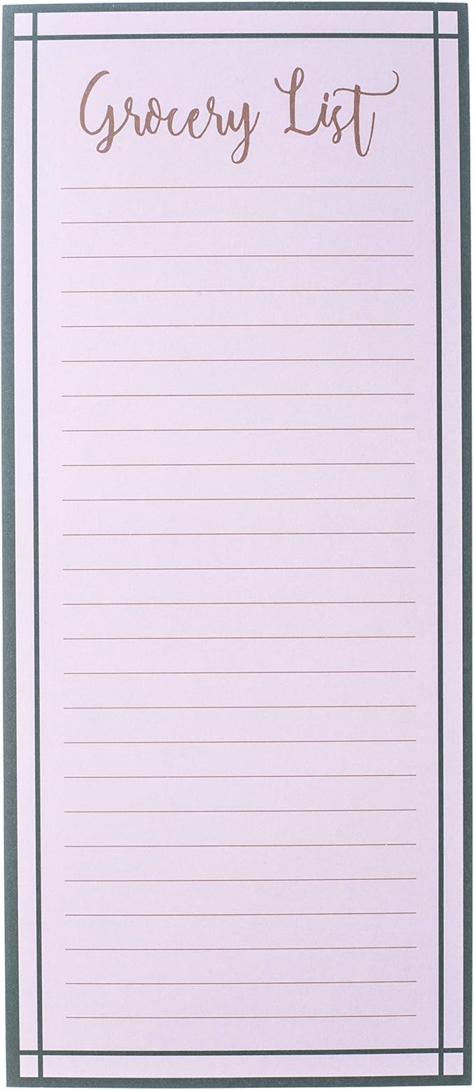 Graphique Magnetic Notepad - Green and Gold Grocery and Shopping List - Fun Decorative To-Do List - Perfect House Warming Gifts - 100 Tear off Sheets (4" x 9.25" x .5")