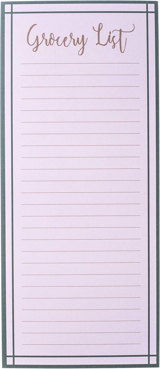 Graphique Magnetic Notepad - Green and Gold Grocery and Shopping List - Fun Decorative To-Do List - Perfect House Warming Gifts - 100 Tear off Sheets (4" x 9.25" x .5")