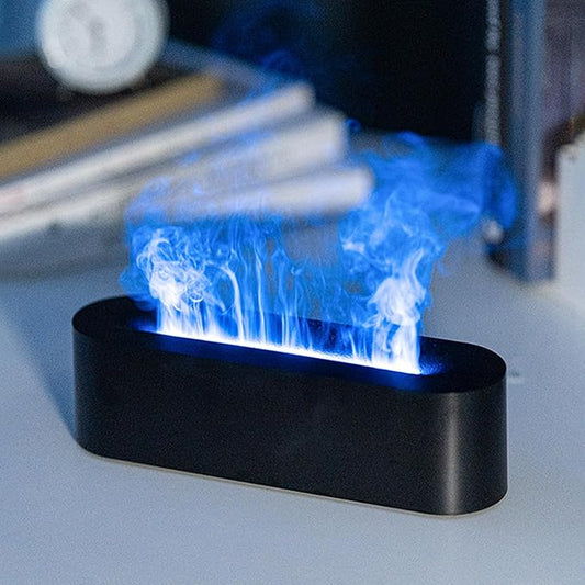 Essential Oil Diffuser, Fireplace Fire Flame Aromatherapy Diffuser, 150ml Ultrasonic Cool Mist Humidifier, Scent Aroma Diffuser with 7 Colors Light, Timer & Auto-Off for Home, Room (Black)