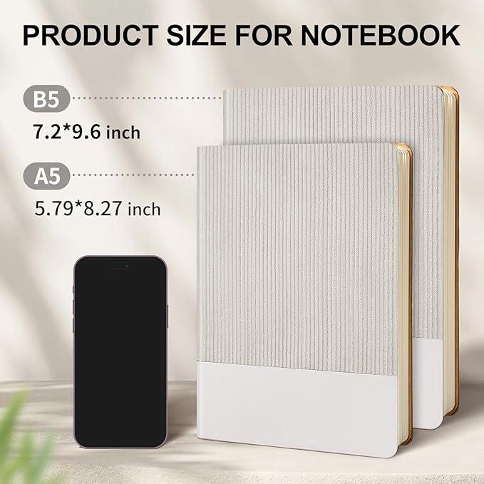 Lined Journal Notebook for Work College Ruled Note Book 5.79"x8.27" A5 PU Leather Daily Journaling 216 Pages for Women Men Writing Home School Supplies Business (A5 Lined 216pages, 06-Grey)