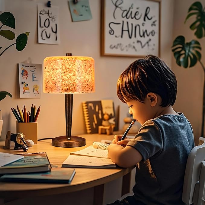 Salt lamp with Touch dimmer Control USB Himalayan Salt lamp Natural Rock lamp high Transparency PC lampshade (excluding USB Adapter)