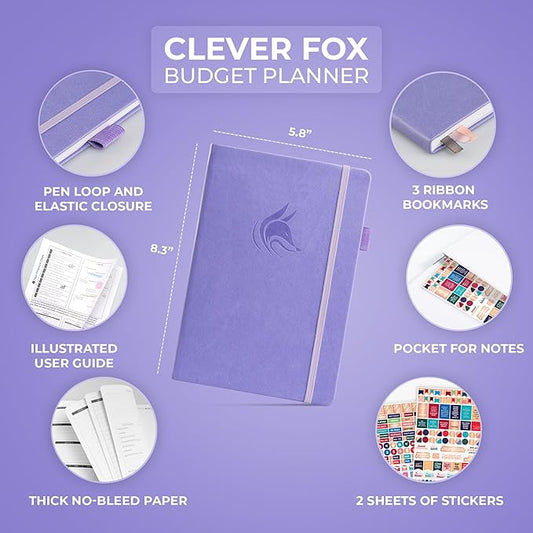 Clever Fox Budget Planner - Expense Tracker Notebook. Monthly Budgeting Organizer, Finance Logbook & Accounts Book, Bill Tracker, A5 (Lavender)