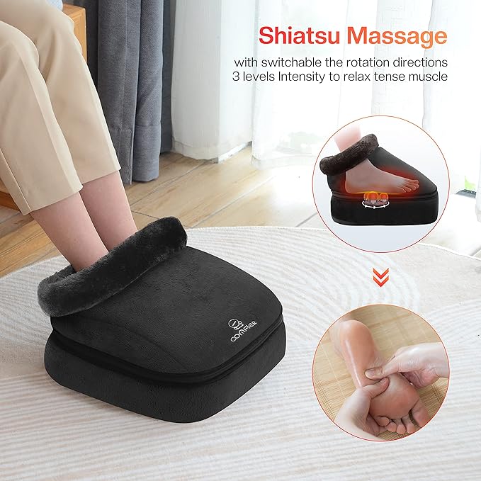 COMFIER 2-in-1 Shiatsu Foot & Back Massager with Heat, Electric Foot Warmer for Women,Men,Feet Massager Machine, Feet Heater,Gifts