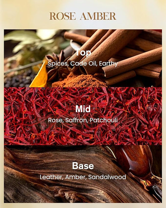 M&SENSE Extra Large Candle Rose Amber Scented, 3-Wick 35oz 150H Long Lasting, Natural Soy Wax Aromatherapy Candle for Stress Relief, Home Fragrance Housewarming Gifts Candle for Home Decor