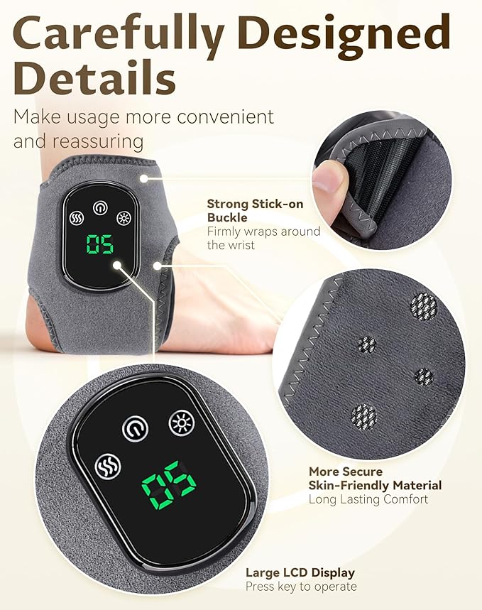 Pure Relief Foot Massager, Pureita Foot Massager,3 Vibration & 5-Temp Settings, Wireless Purerelief Triple Action Massager, Smart Timer, Touch Screen, for Pain Relief, Swelling (1Pcs)