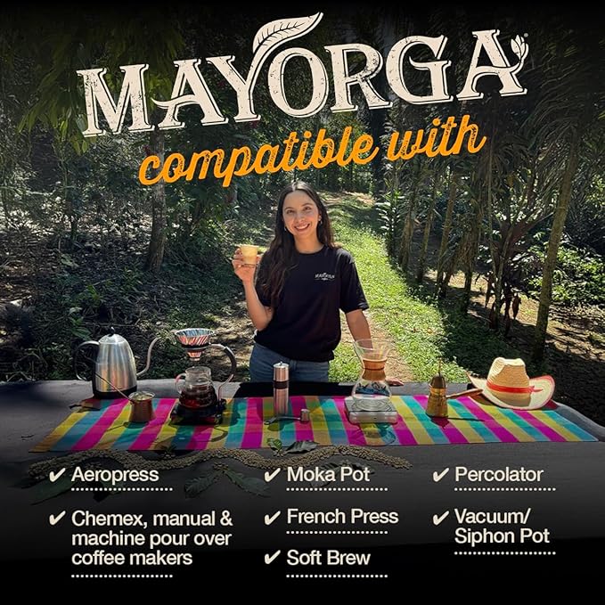 Mayorga Organic Coffee 5lb Buenos Dias - Light Roast Whole Bean Coffee Specialty Grade, 100% Arabica, Slow Roasted, Citrusy and Sweet Flavor with Low Acidity - USDA Organic, Non-GMO, Kosher