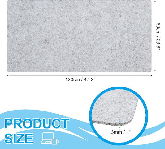 PATIKIL 47.2" x 23.6" Large Felt Desk Pad Protector, Upgrade Non-Slip Desk Mat Full Table Mouse Pad Keyboard Mats for Laptop Computer Writing Desk Table Gaming Home, Light Gray