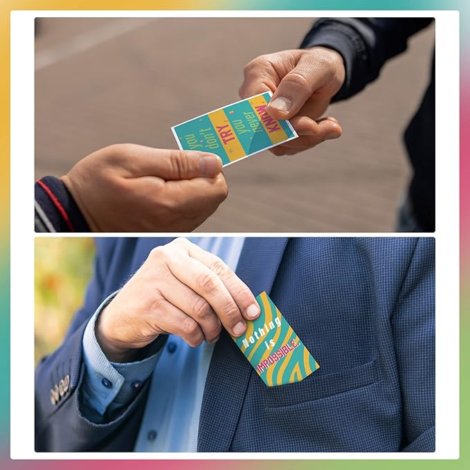 Jinei 300 Inspirational Affirmation Cards Positive Motivational Cards Small Mini Encouragement Quotes for Women Church End of the Year Teacher Gifts(Line Flower)