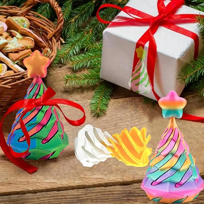 3 Pack Spiral Cone Fidget Toy, Pyramid Passthrough Sculpture, Mini Cones Pass Through Pyramid Fidget Toy for Stress and Anxiety Relaxing