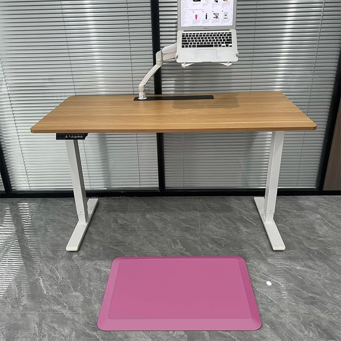1" Extra Thick Anti Fatigue Floor Mat 70" L x 17" W,Kitchen Mat, Standing Desk Mat,140D Advanced PU Foam Ergonomic Comfort at Home, Office, Garage, Sink (Rose Pink)