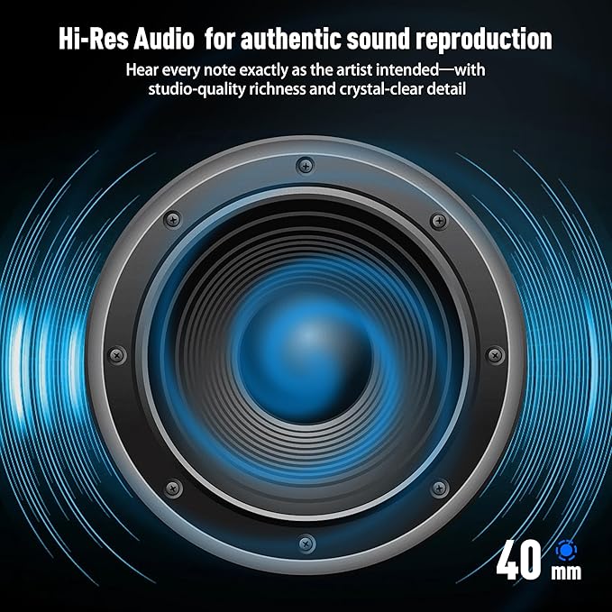 Riwbox Hybrid Active Noise Cancelling Headphones, Wireless Bluetooth Headset Over Ear, 60H Playtime, High-Fidelity, Foldable, Comfort&Immersion for Work, Commuting (White)