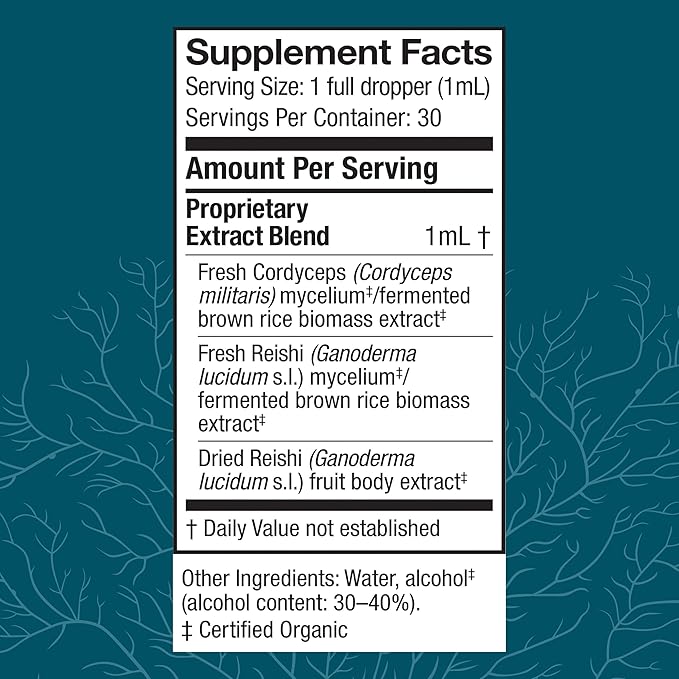 Host Defense CordyChi Extract - Energy & Immune Support Supplement - Cordyceps & Reishi Mushroom Supplement for Relaxation & Respiratory Support - Aids Against Tiredness - 1 fl oz (30 Servings)*